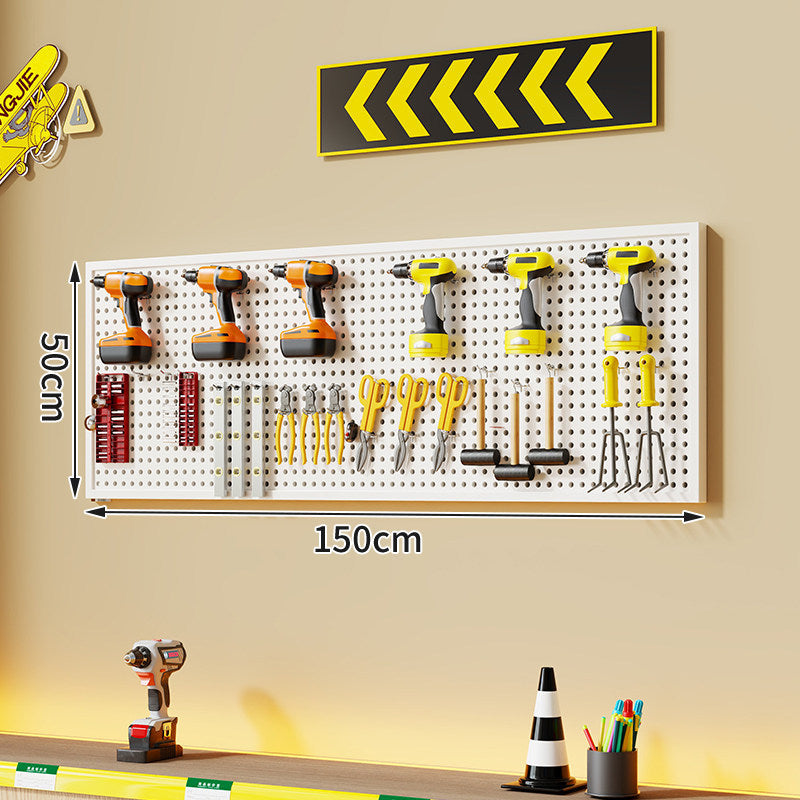 Large Rectangle Wall-Mounted Perforated Metal Pegboard Tool Storage Panel