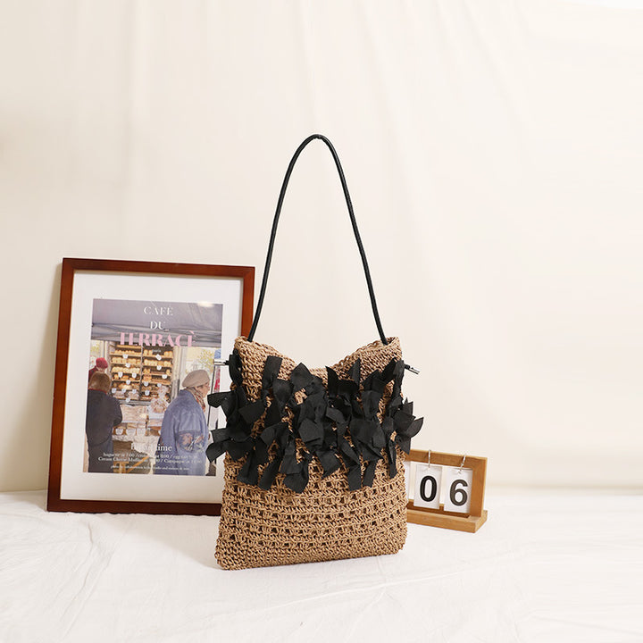 Handmade beach bag with decorative bows Stornfield