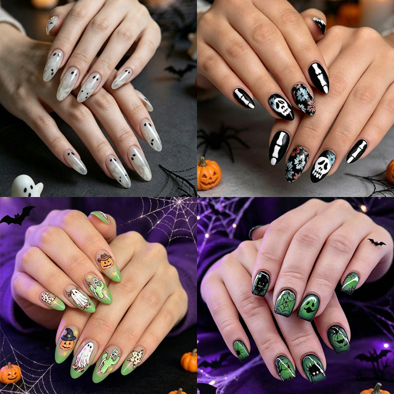 Halloween Acrylic Nail Set with Creative and Playful Motif Designs Stornfield