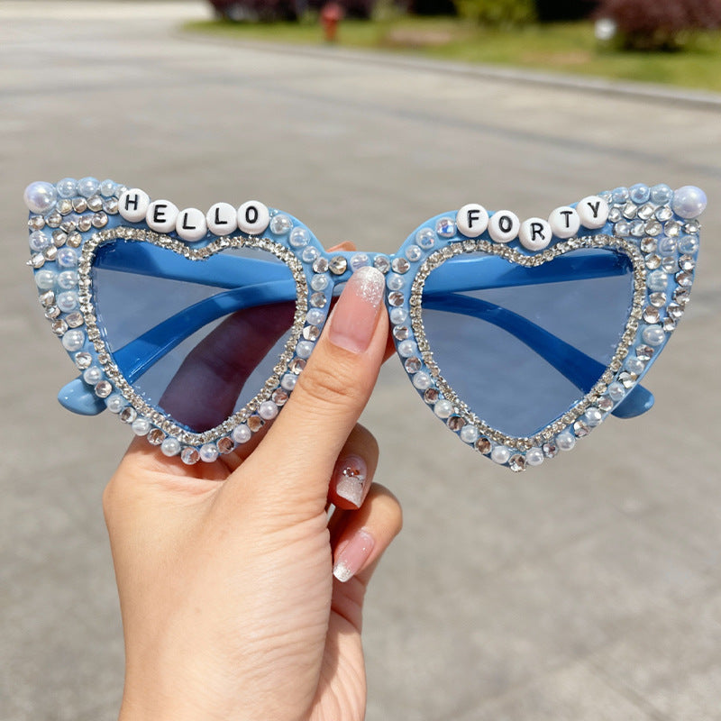 Heart-Shaped Pearl-Embellished Sunglasses Stornfield