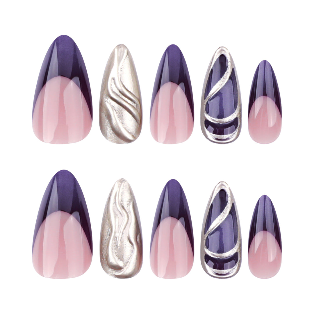 Artful stiletto nails with elegant gold and ombre design Stornfield