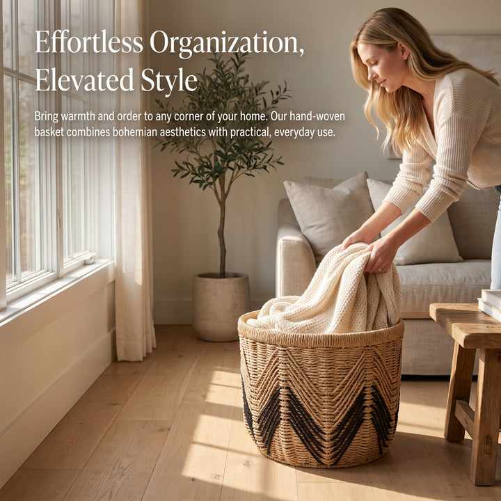 Storage basket with stylish zigzag pattern Stornfield