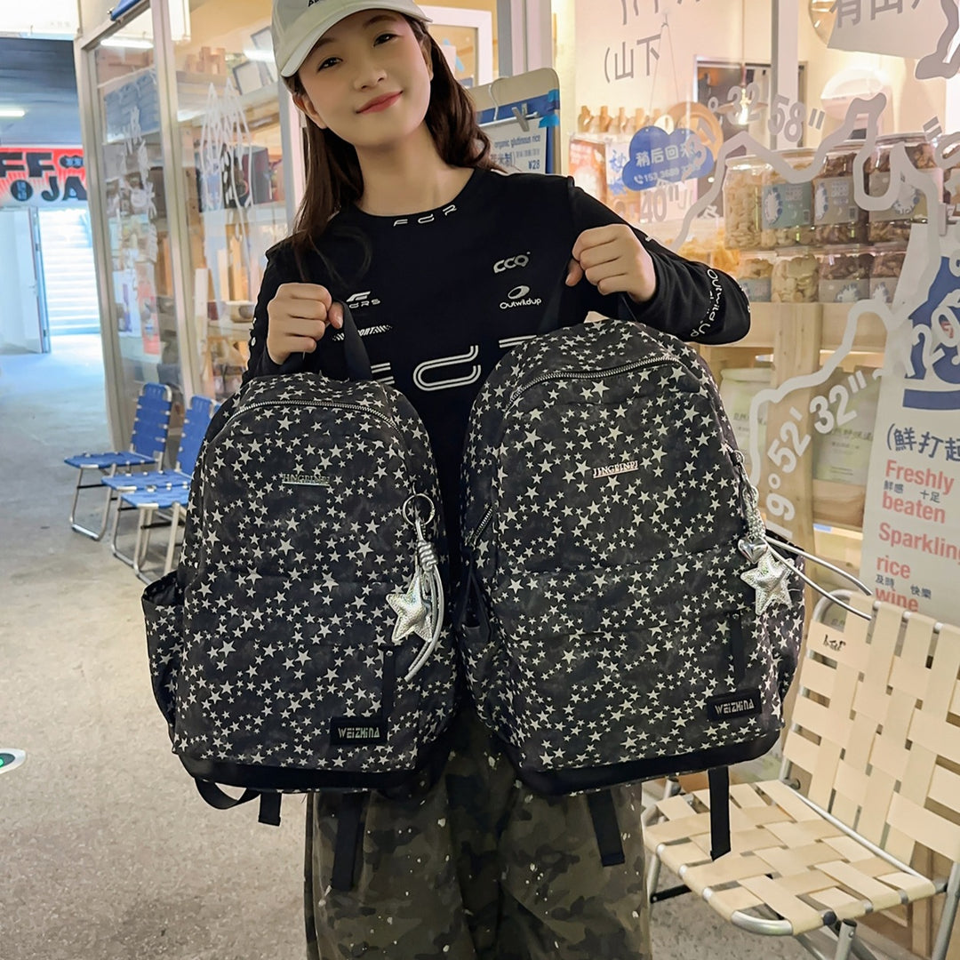 Stylish Star-Printed Casual Backpack Stornfield