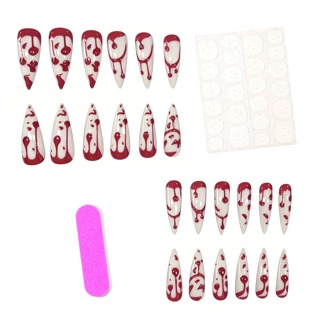 Artistic Blood Drip Nail Art Enhancements Stornfield