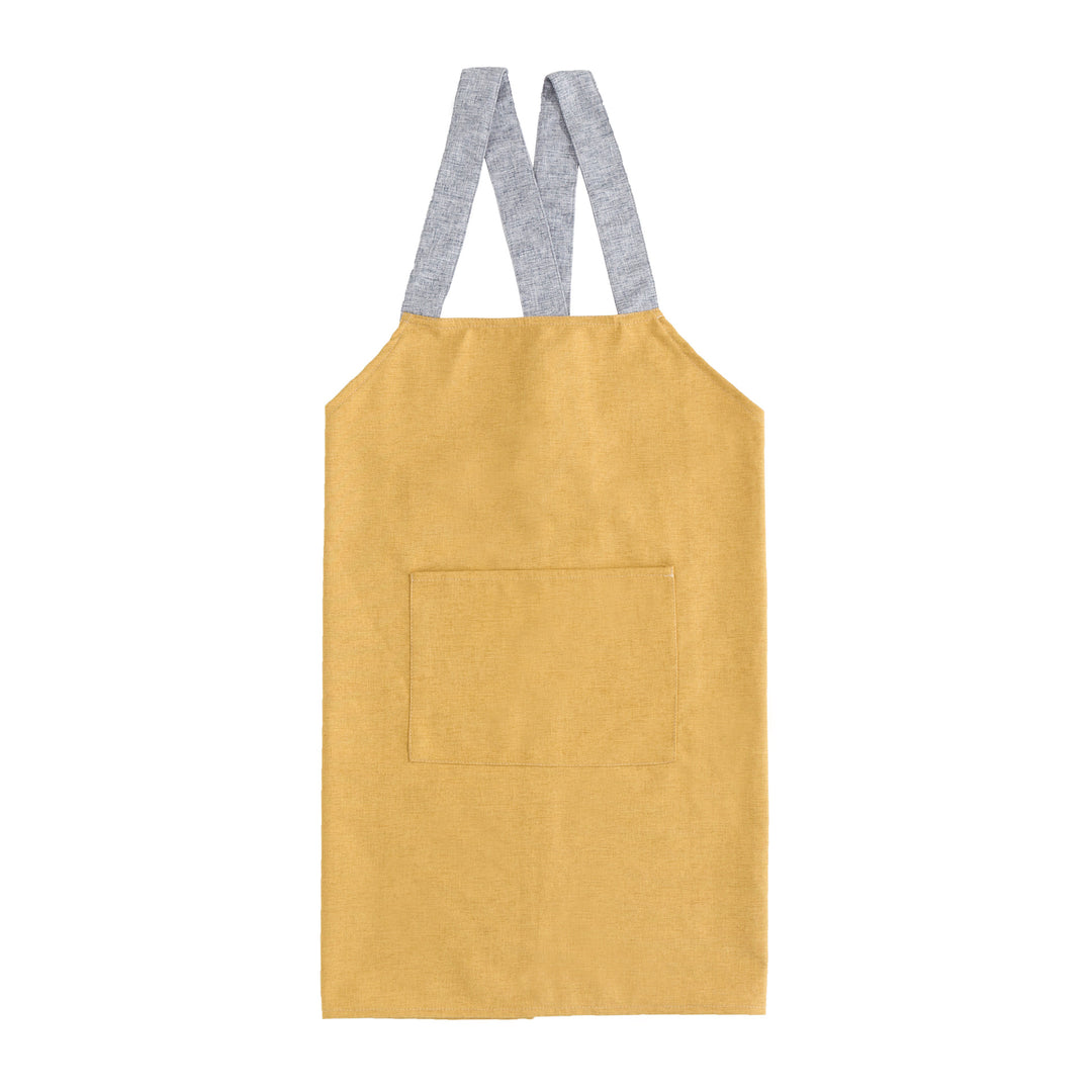 Adjustable canvas apron with wide contrast straps and applied front pocket Stornfield