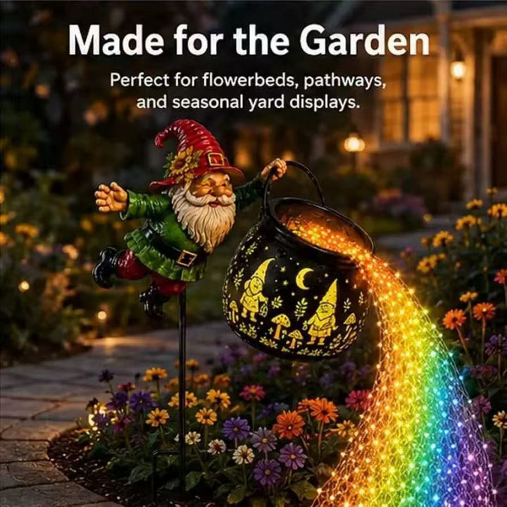 Decorative garden gnome figure with cauldron Stornfield