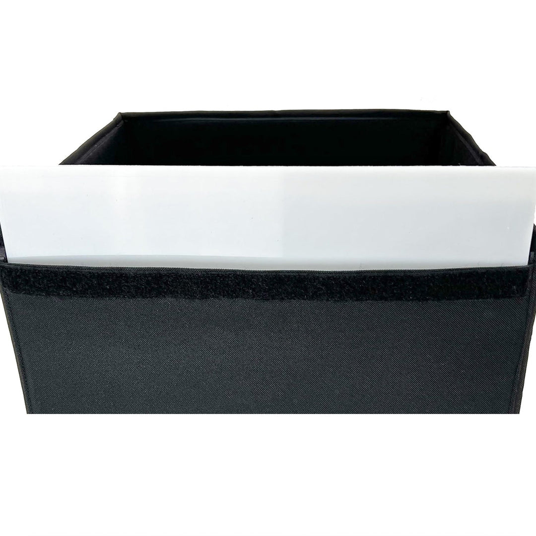collapsible fabric storage cube organizer with reinforced base and reflective trim Stornfield