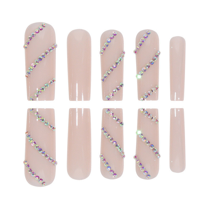 Acrylic nail set with sparkling rhinestone accents Stornfield