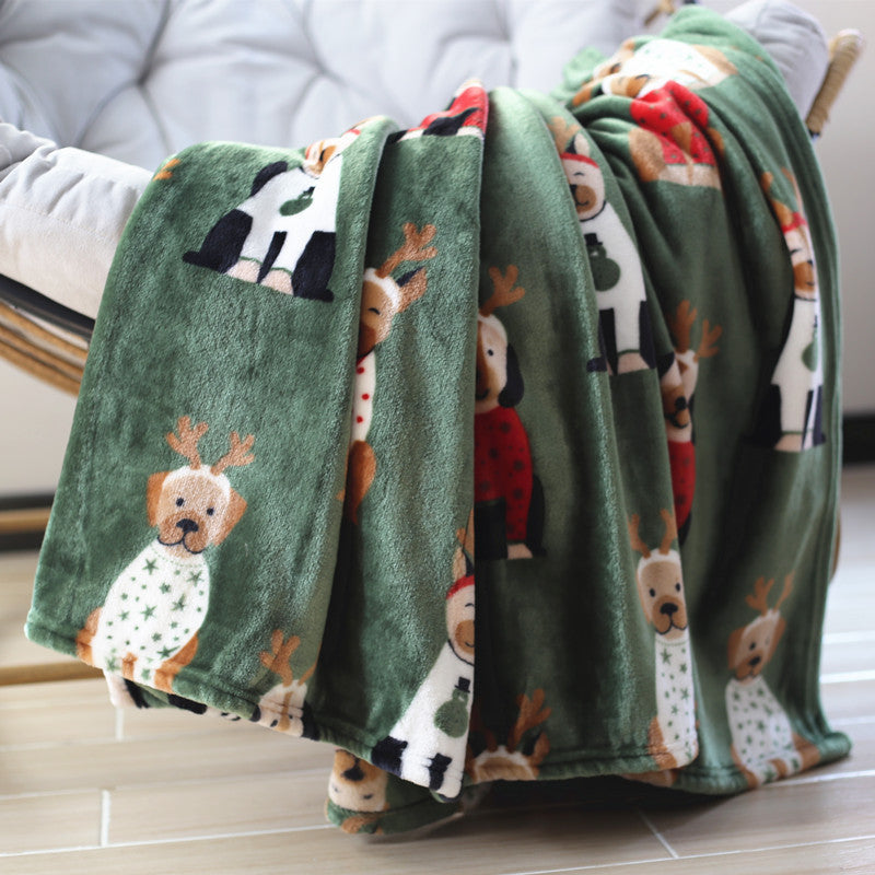 Playful Animal-Themed Plush Throw Blanket