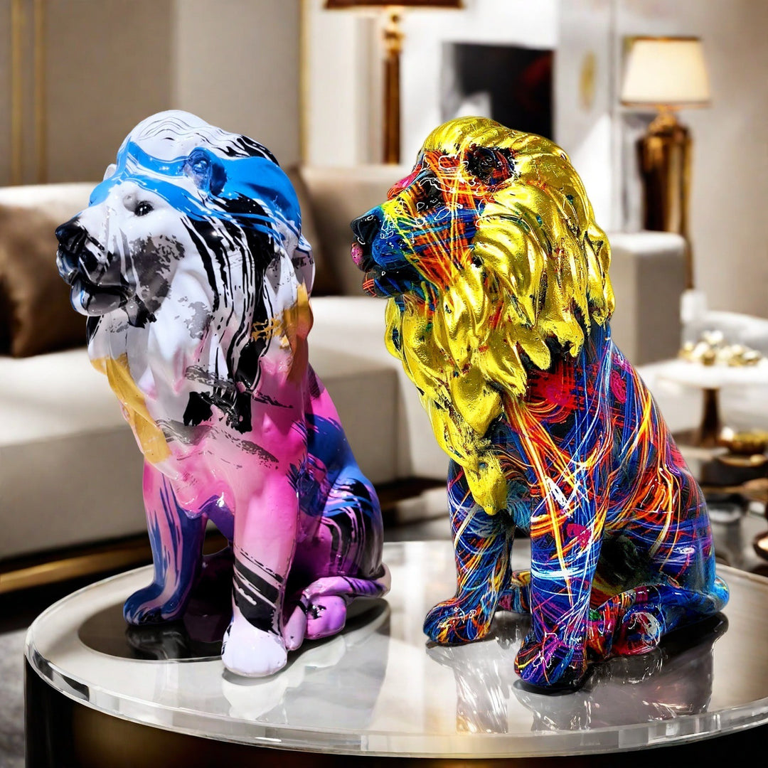 Colorful Lions Sculpture Stornfield