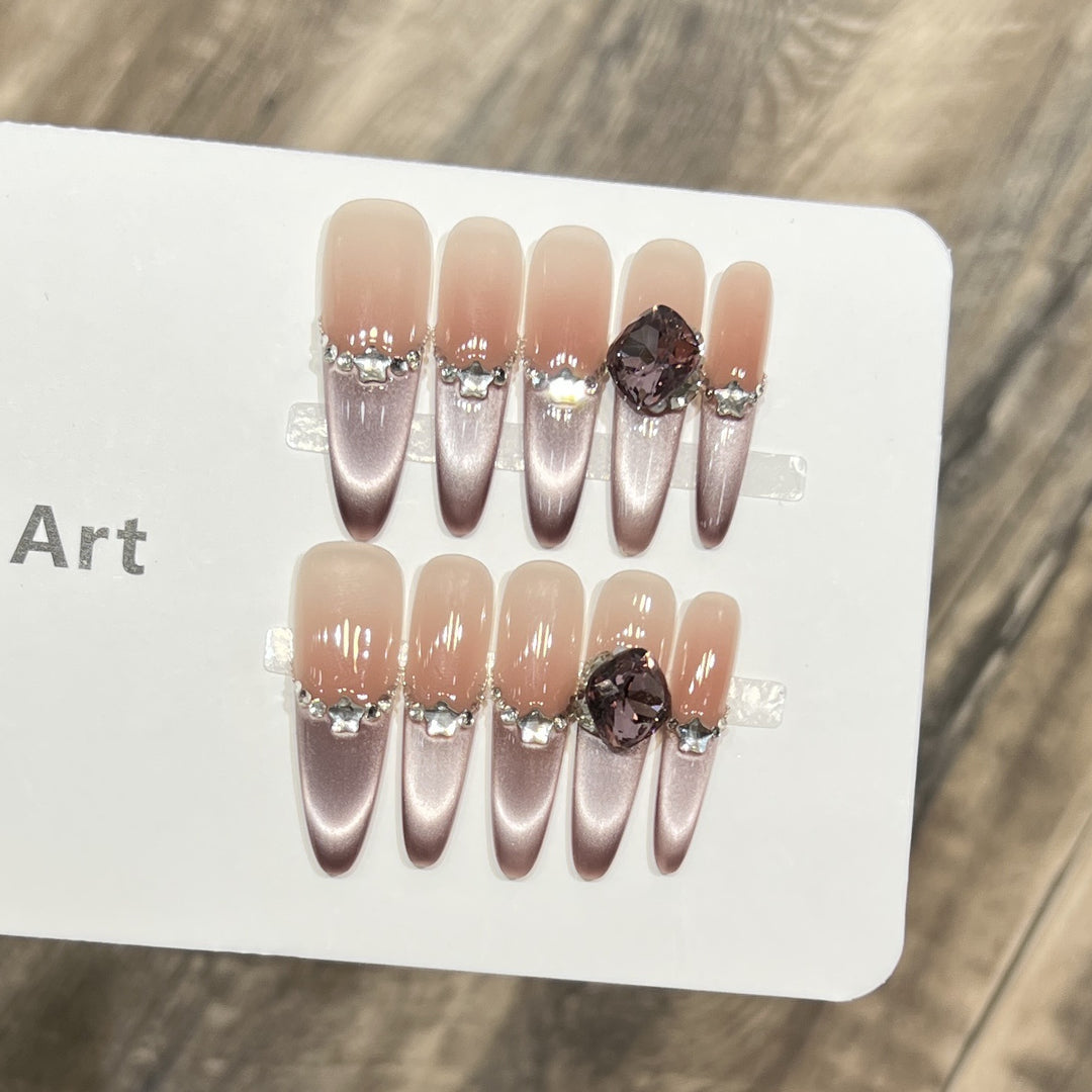 Decorative Crystal-Embellished Acrylic Nail Tips Stornfield