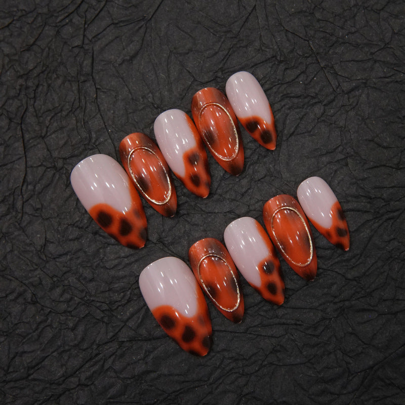 Stylish Stiletto Press-On Nail Set with Gem Accents
