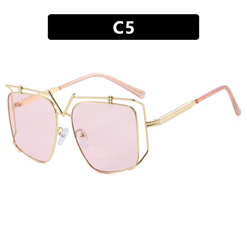 Women's futuristic oversized sunglasses with unique geometric frame Stornfield