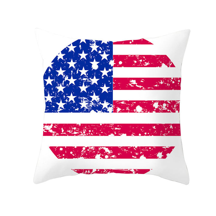Patriotic Independence Day Cotton Canvas Throw Pillow Cover