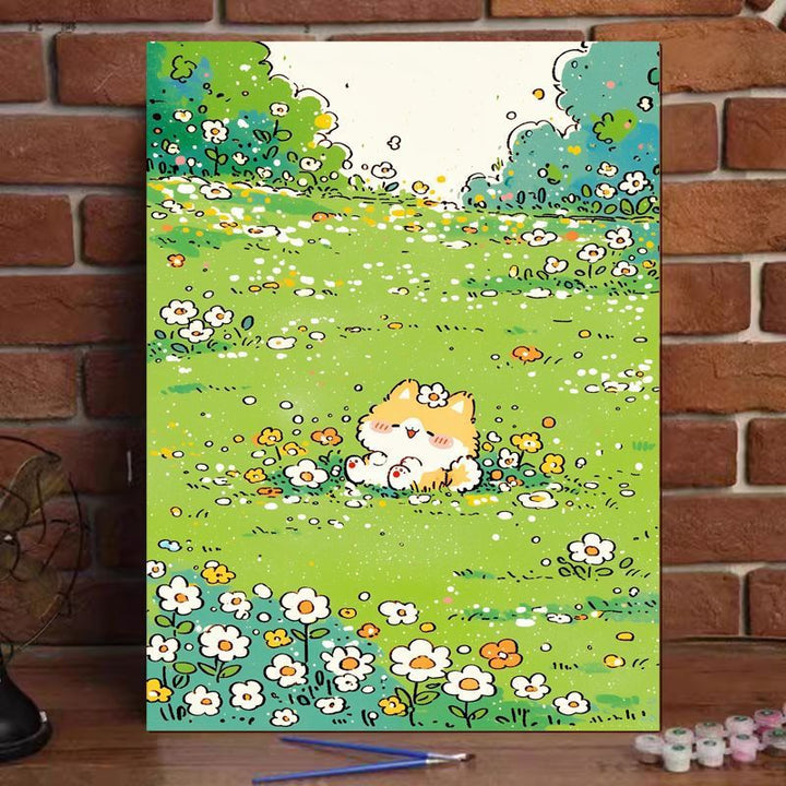 Cute Cat Illustration Canvas Art Print Stornfield