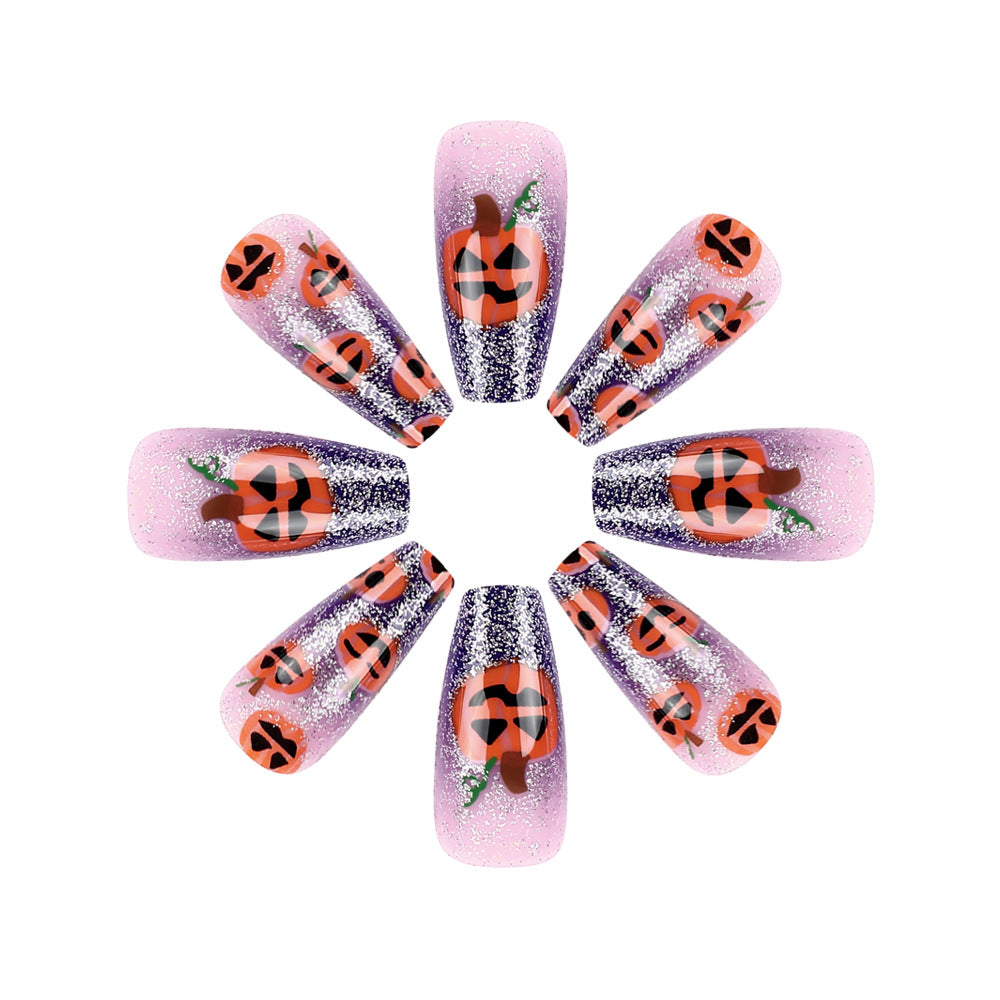 Halloween-Themed Long-Lasting Press-On Nail Art Stornfield