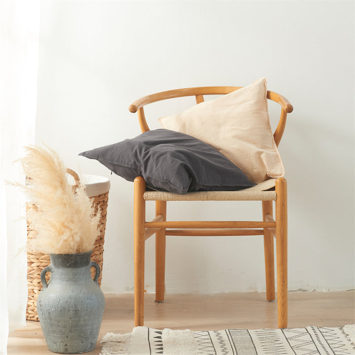 Square linen-cotton cushion cover with subtle piping and soft texture finish Stornfield