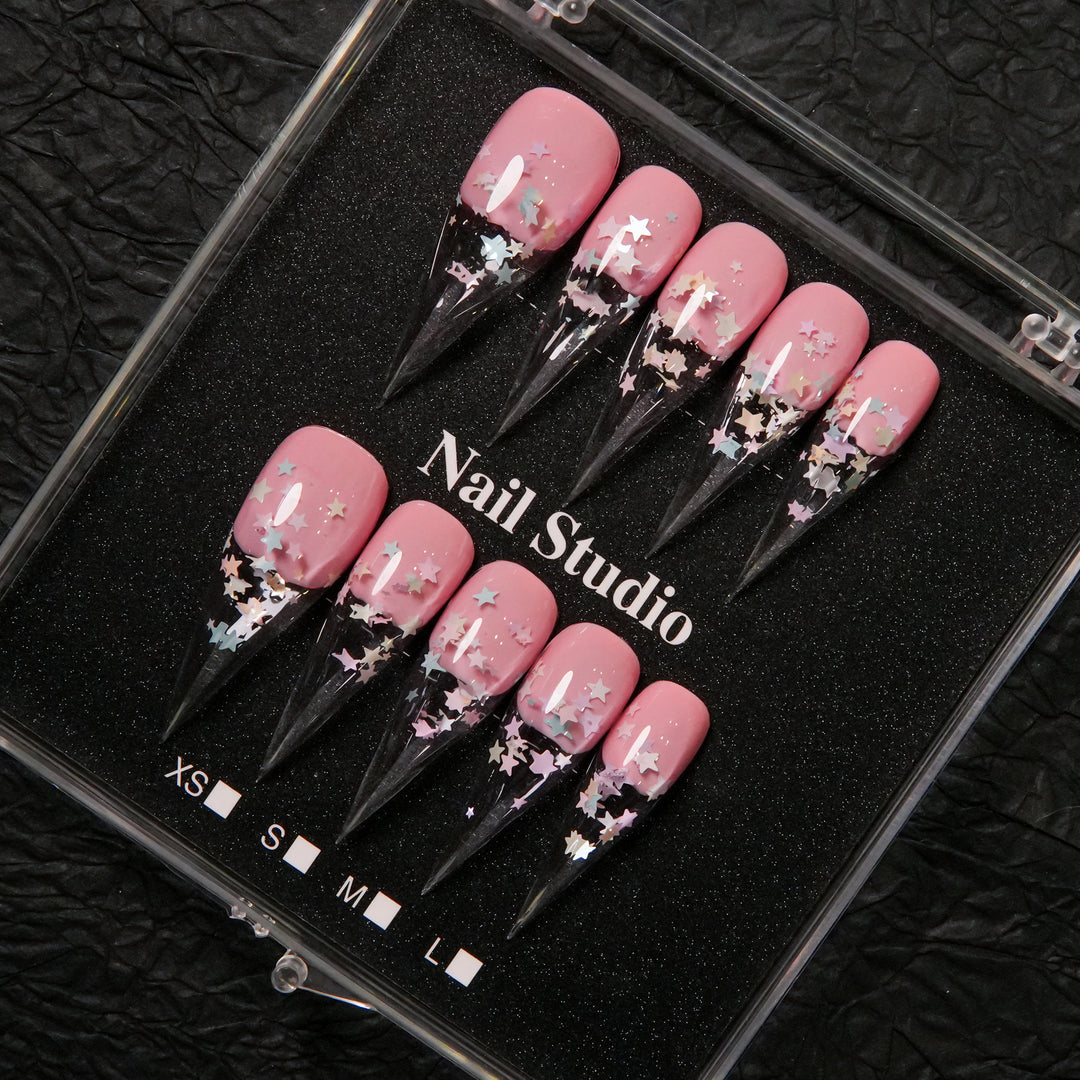 Starry Glamour Stiletto Press-On Nails