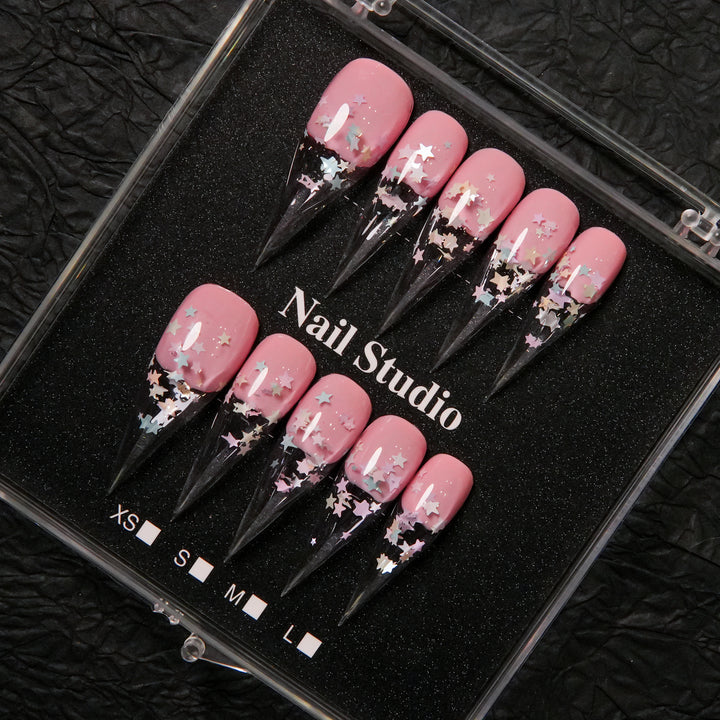Starry Glamour Stiletto Press-On Nails
