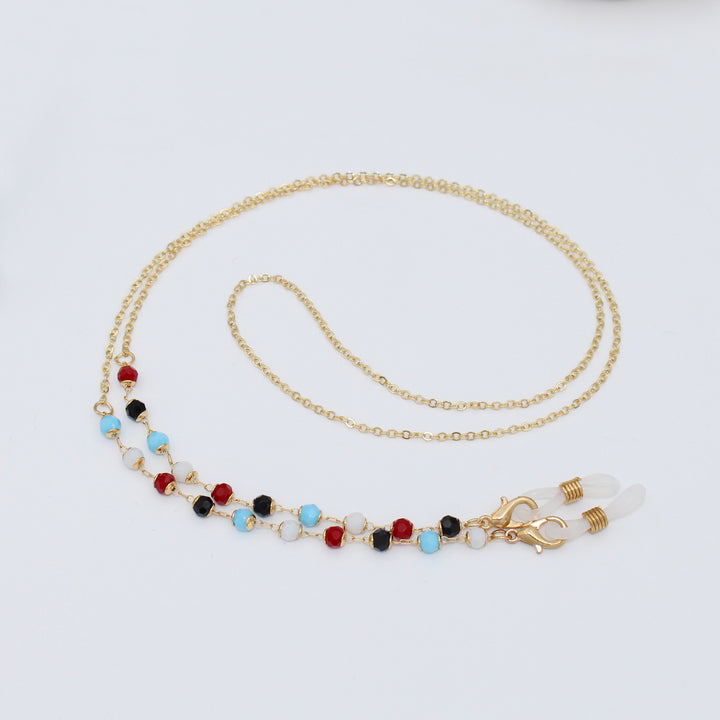 Luxe Crystal-Embellished Eyewear Chain Stornfield