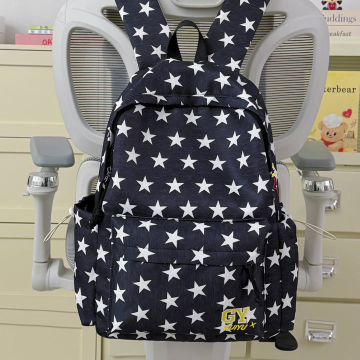 Versatile Multi-Pocket Star-Patterned Backpack Stornfield
