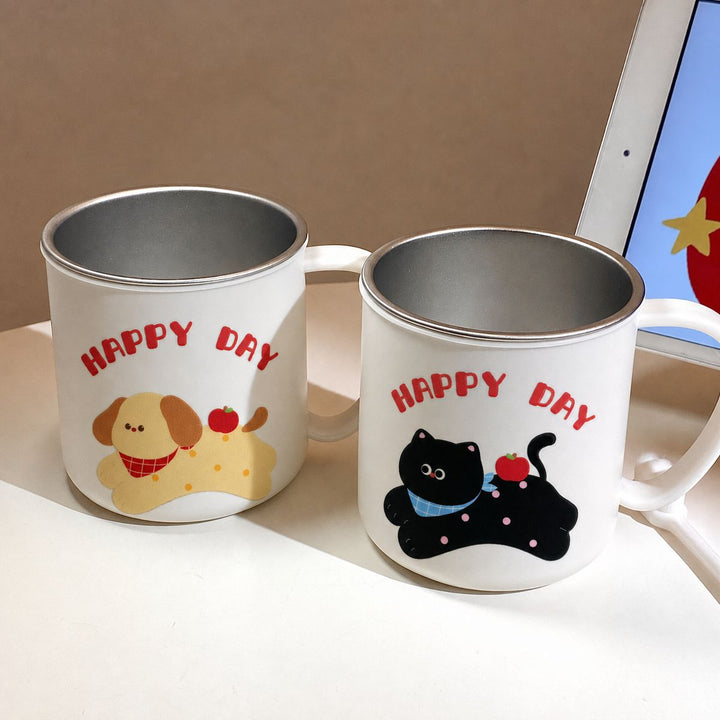 Ceramic mug with playful cat motif and cheerful inscription Stornfield