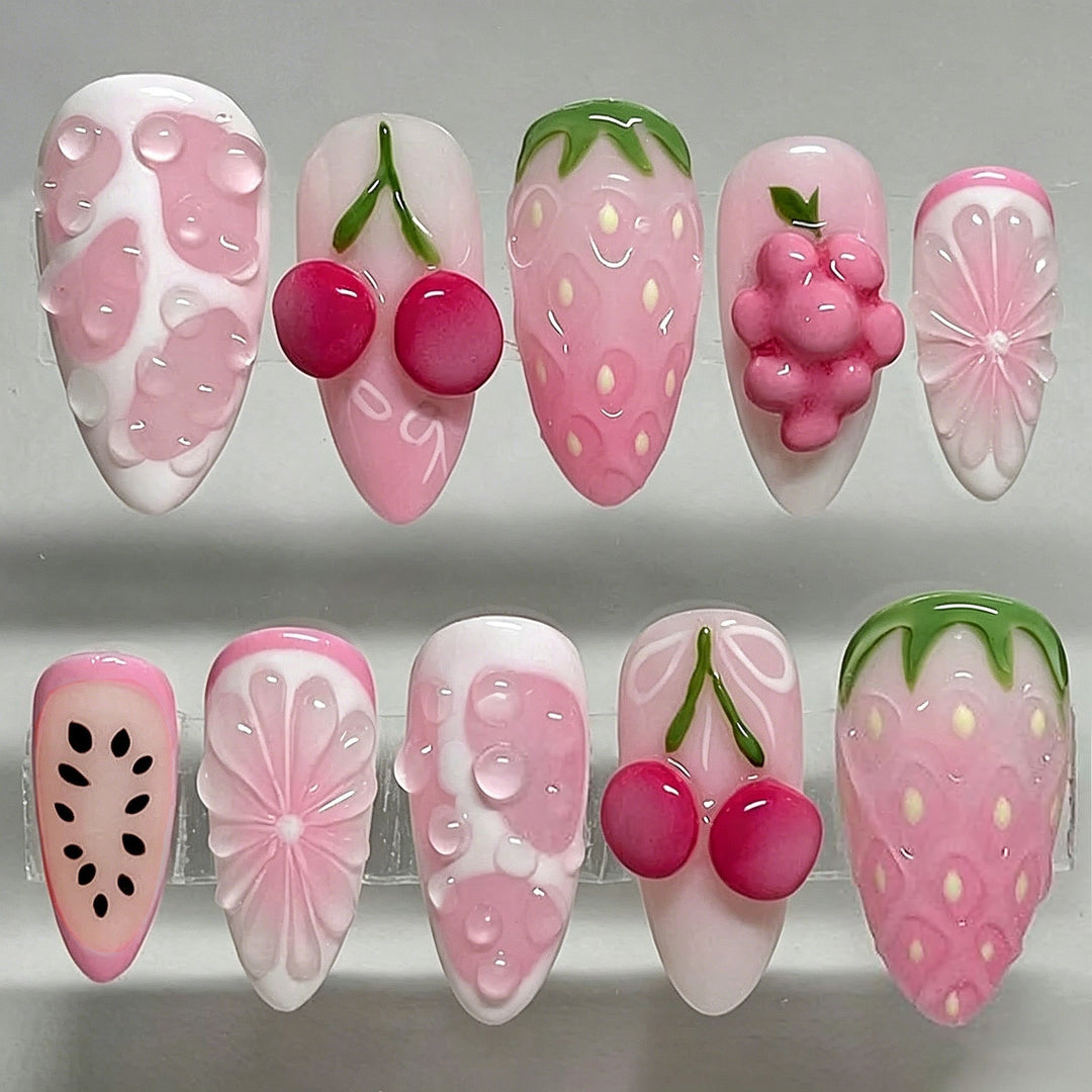 Artificial Nail Art Set with Fresh Fruit Designs Stornfield