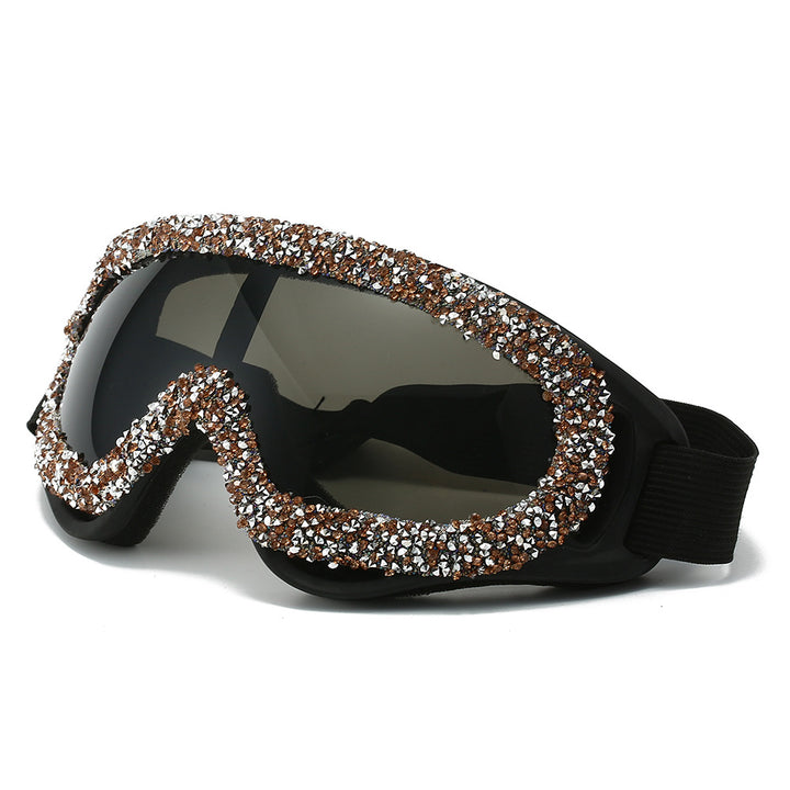 Ladies sporty ski goggles with glamorous crystal embellishments Stornfield