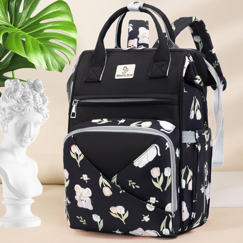 Playful Floral Print Diaper Backpack Stornfield