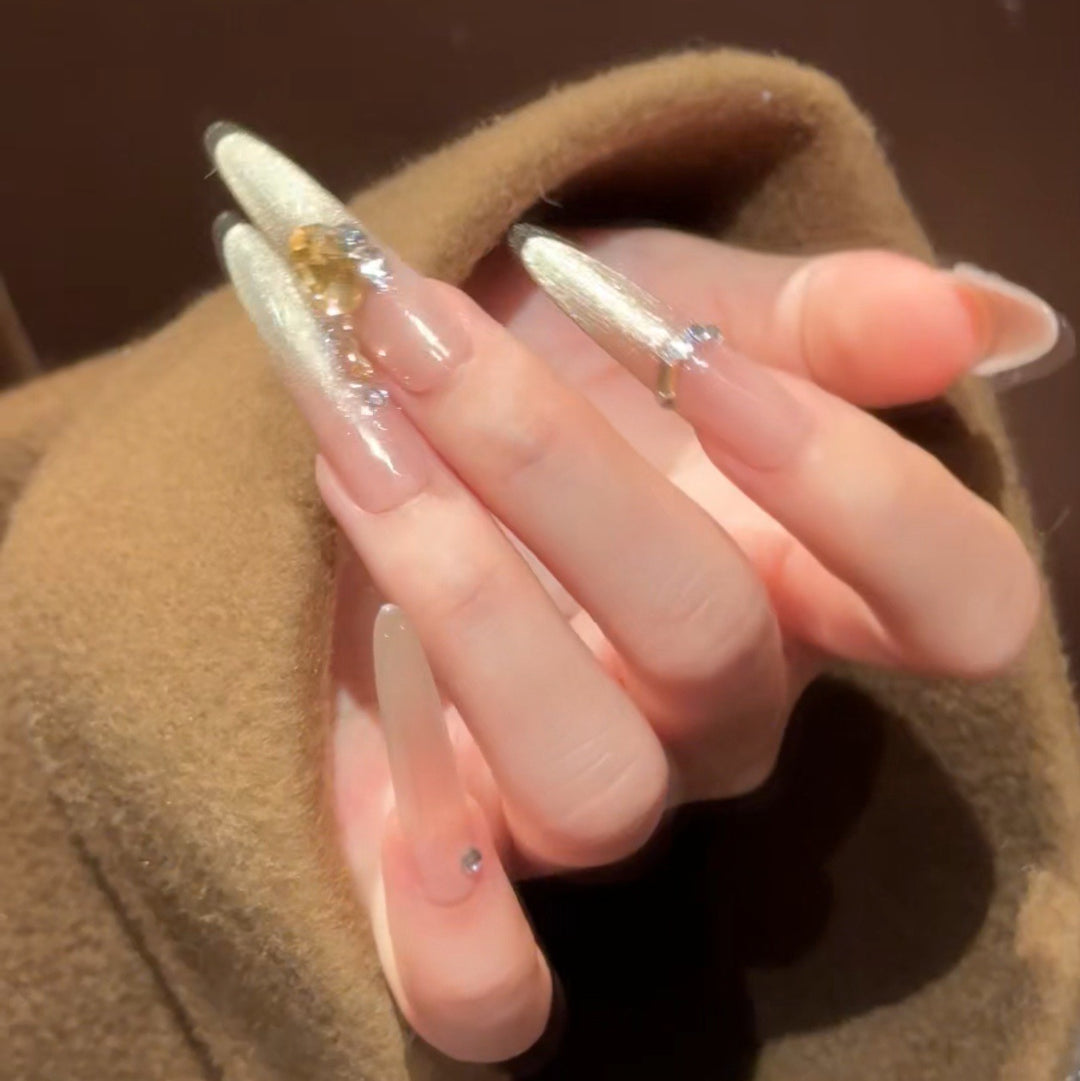 Elegant Glittery Press-On Nail Extensions Stornfield