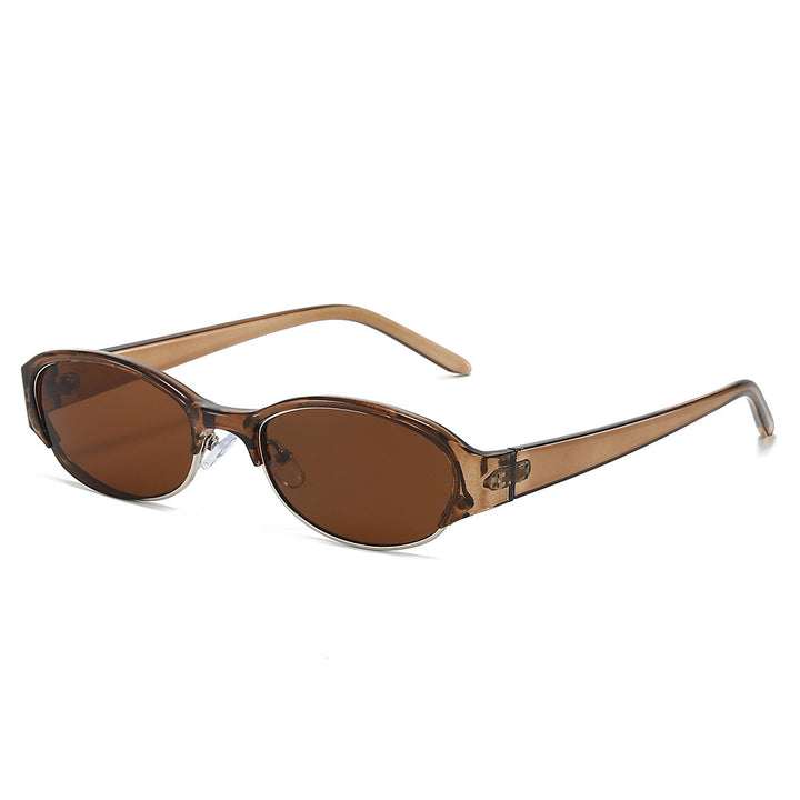 Vintage-Inspired Slim Oval Sunglasses Stornfield