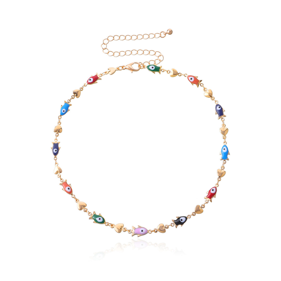 Enamel Fish Charm Necklace Stornfield