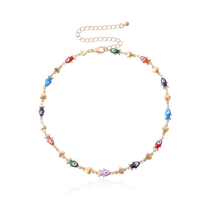Enamel Fish Charm Necklace Stornfield