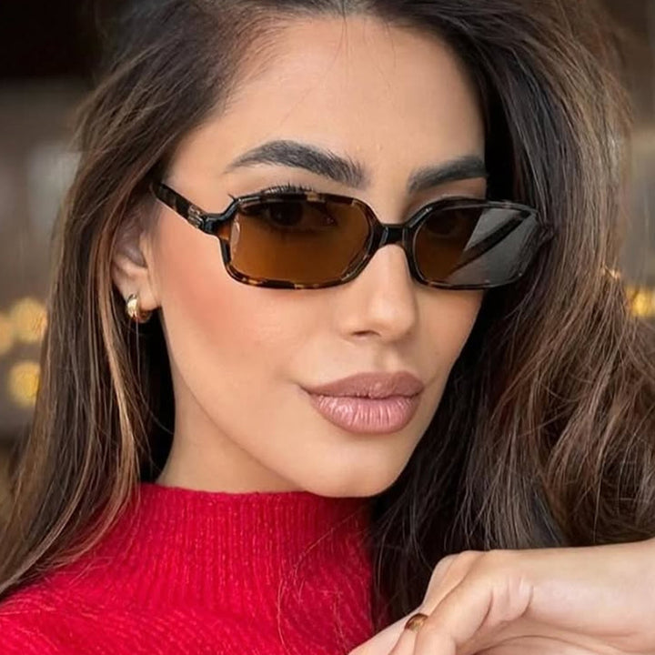 Women's fashionable square glasses with elegant plastic frame and gold accents Stornfield