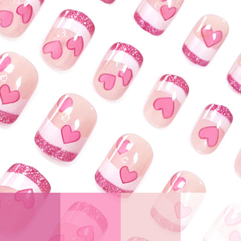 Heart-Embellished Gel Nail Extensions Stornfield
