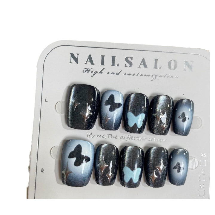 Artistic Butterfly-Design Press-On Nail Set