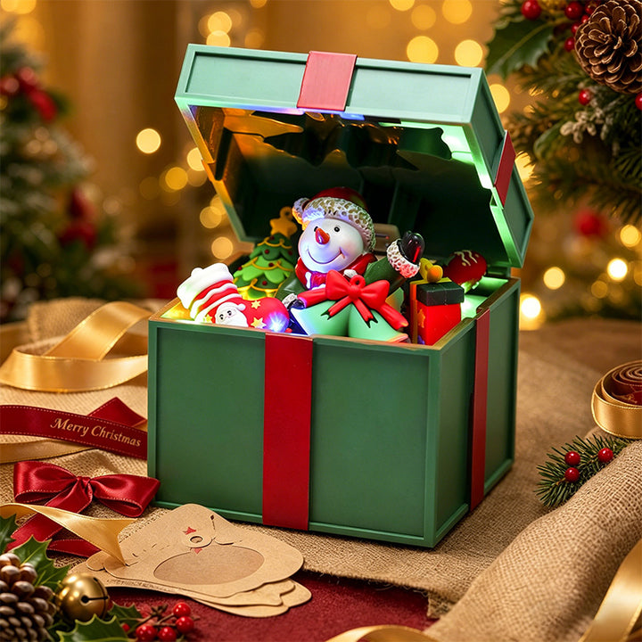 Decorative Christmas box with LED lighting Stornfield