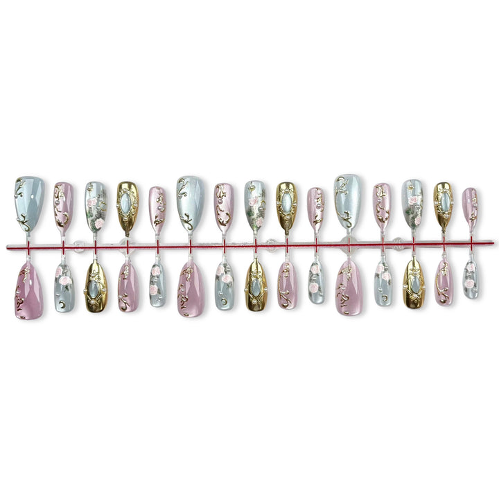 Floral Design Press-On Nails