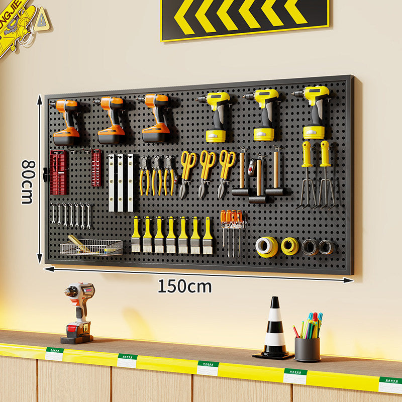 Large Rectangle Wall-Mounted Perforated Metal Pegboard Tool Storage Panel