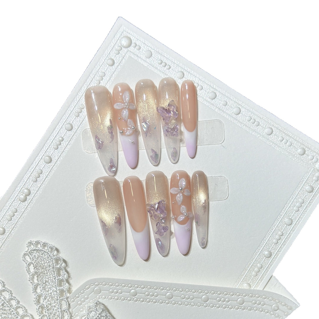 Floral-Inspired Stiletto Press-On Nail Design Stornfield