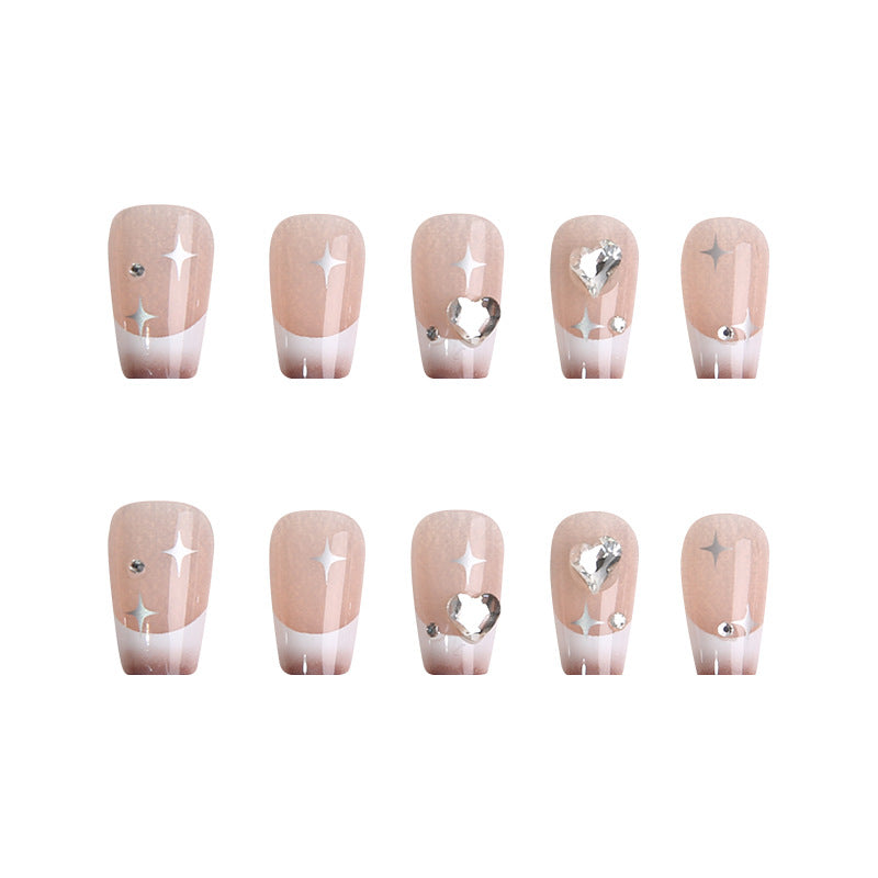 Acrylic nail set with sparkling crystal decorations Stornfield