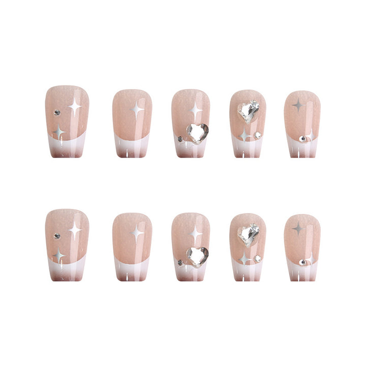 Acrylic nail set with sparkling crystal decorations Stornfield