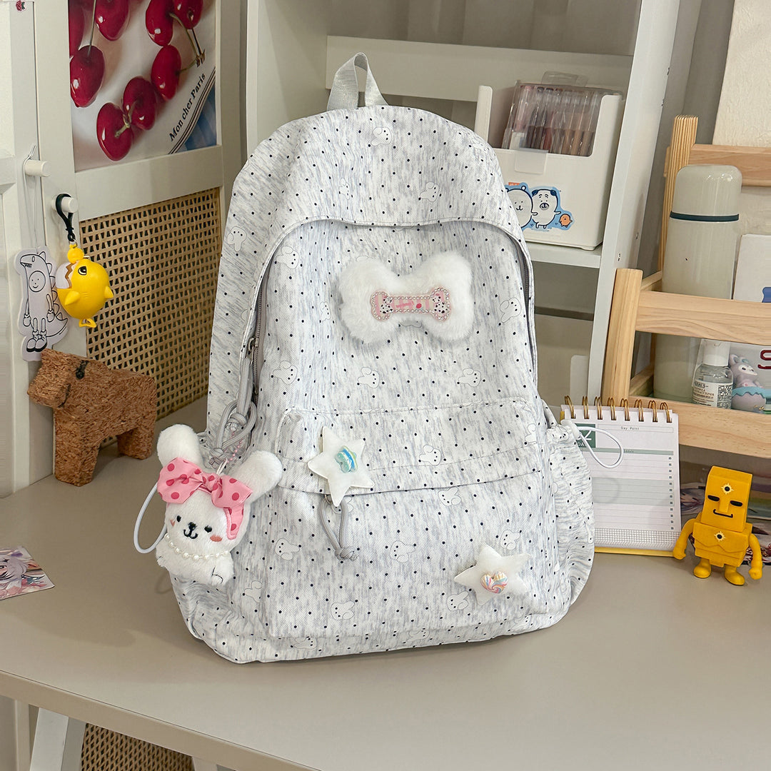 Lightweight Polka Dot Casual Backpack Stornfield