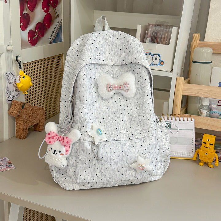 Lightweight Polka Dot Casual Backpack Stornfield