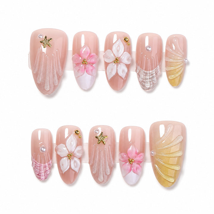 Premium Artifical Nails with Floral Designs Stornfield
