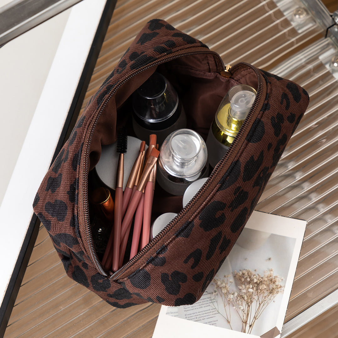 Textured Leopard Print Pencil Case Stornfield