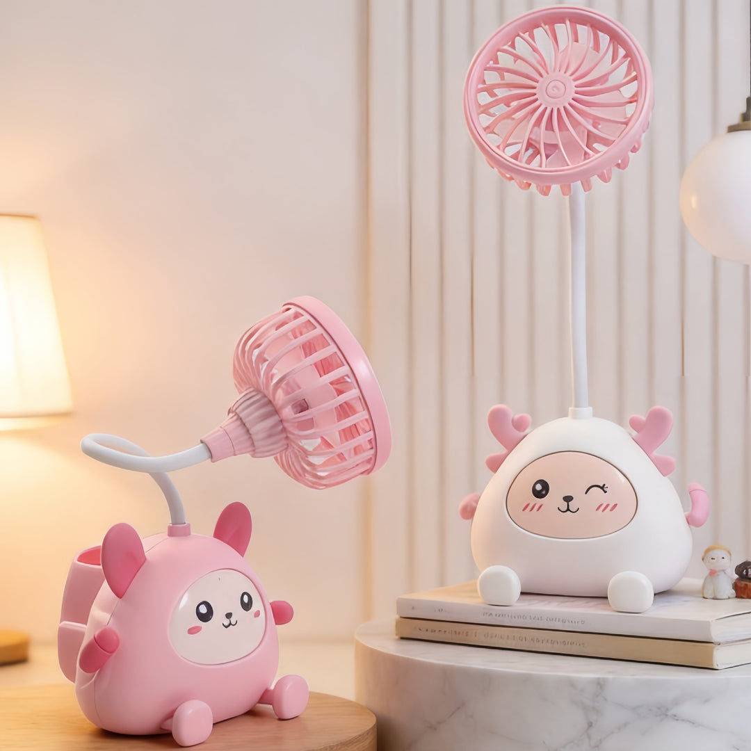 Ladies desk lamp with integrated mini fan Stornfield
