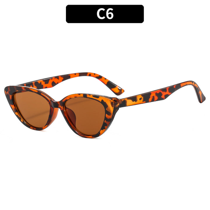 Retro Cat-Eye Sunglasses with Animal Print Frames