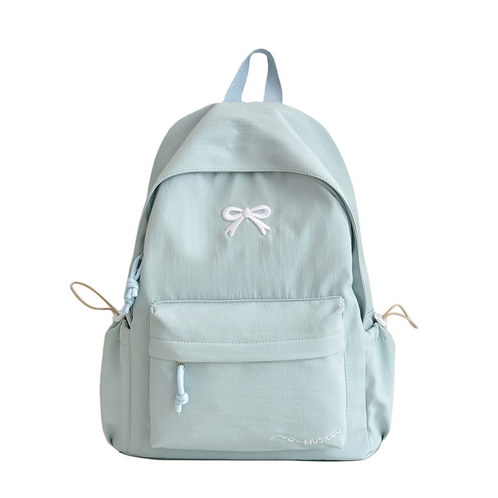 Bow-Embossed Casual School Backpack Stornfield