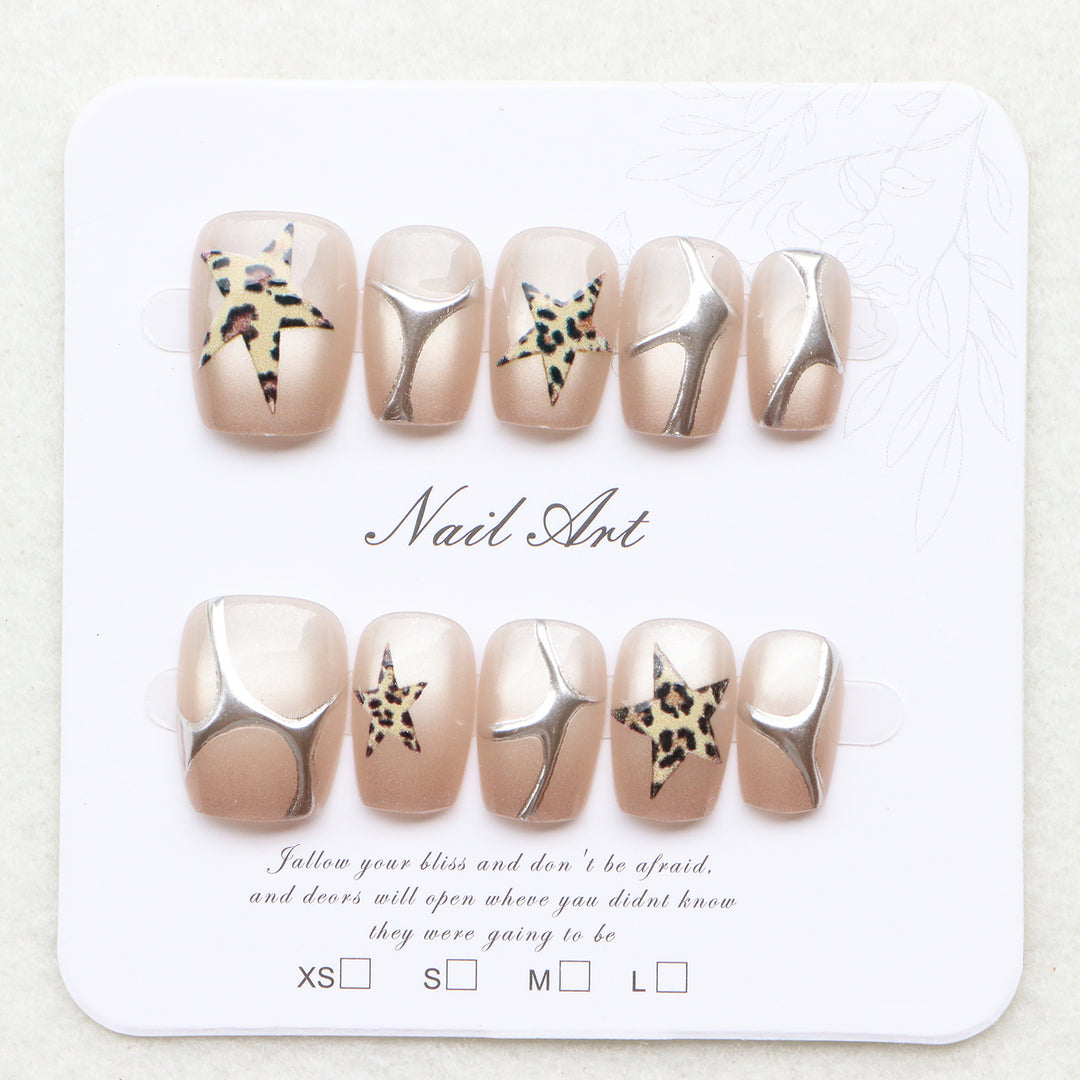 Decorative Press-On Nail Art Set with Star Accents Stornfield